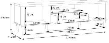 TV-állvány VIRO barna/bézs