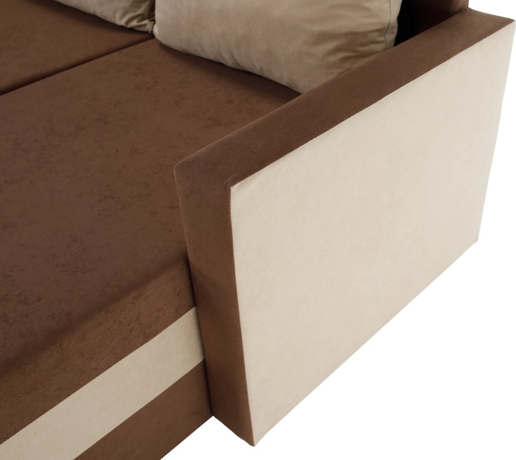 Univerzális ülőgarnitúra, barna/bézs, PAULITA U