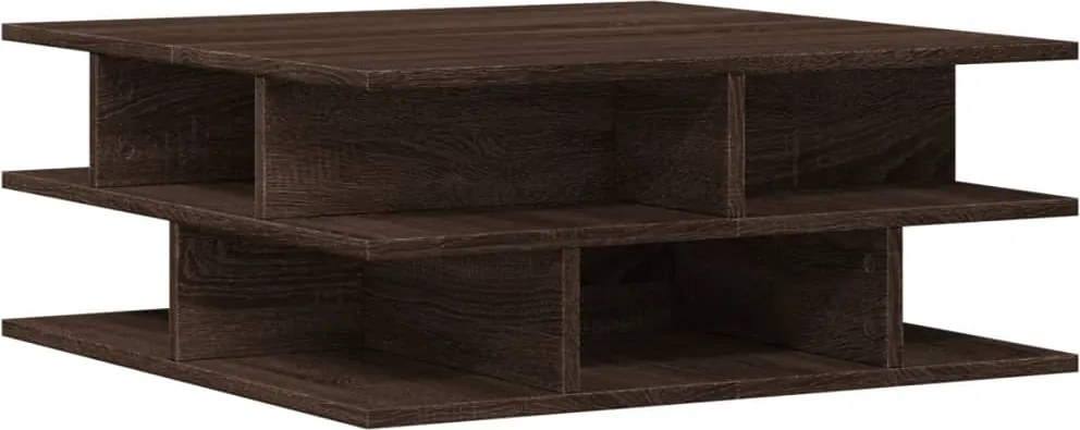 vidaXL barna tölgyszínű fatermék dohányzóasztal 70x70x29 cm