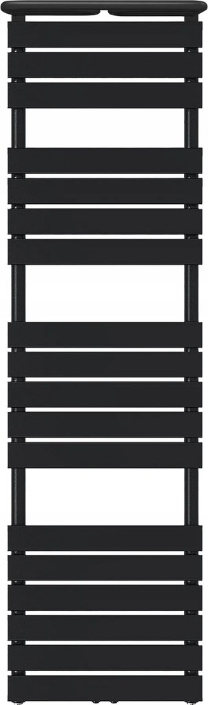 Fürdőszobai dekoratív létraradiátor 1800x500 fekete, fűtőpolccal
