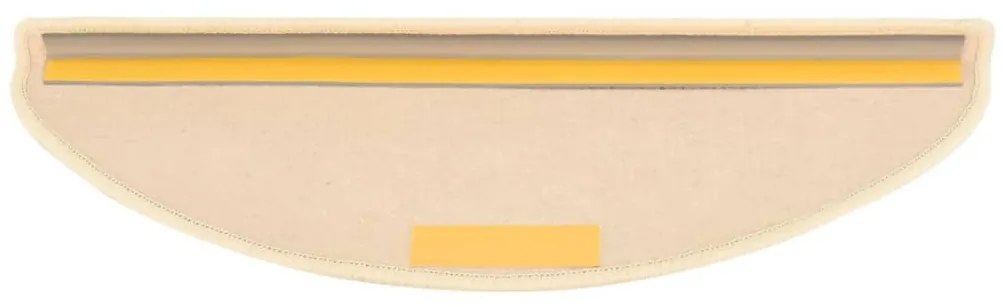 15 db világos bézs, félkör alakú, nagy lépcsőszőnyegek 65 x 21 x 4 cm
