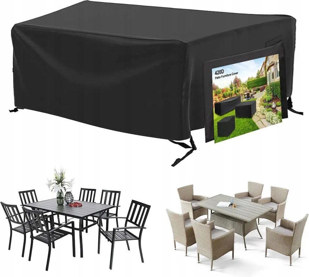 Kerti bútor huzat 170×94×70 cm vízálló 420D Uv csat