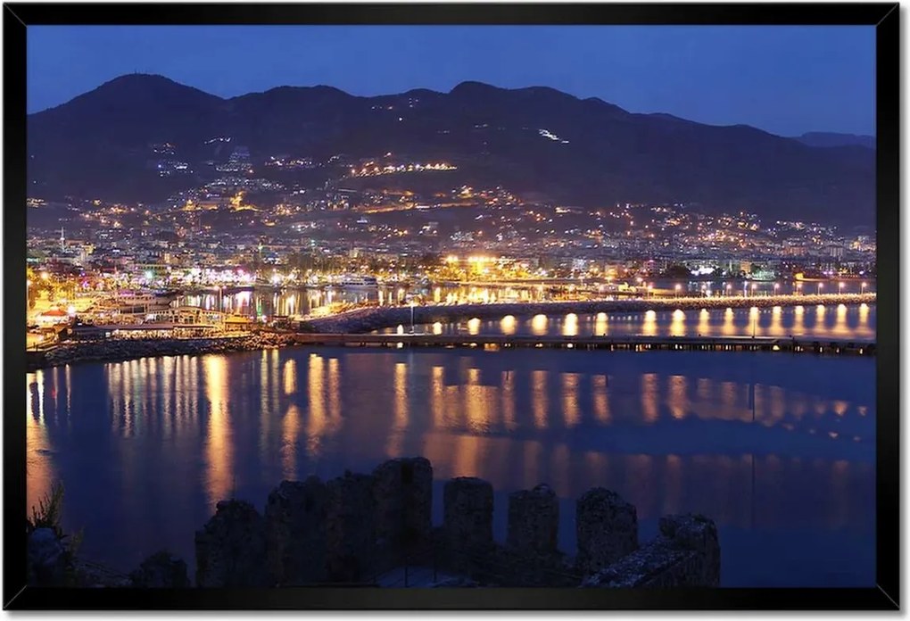 Poszterek keretben 60x40 Antalya éjszaka Kirándulás