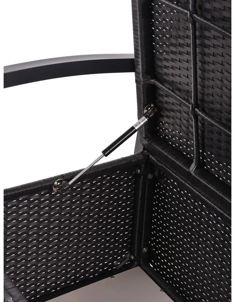 Fekete műrattan kerti pad Ferrara – Garden Pleasure