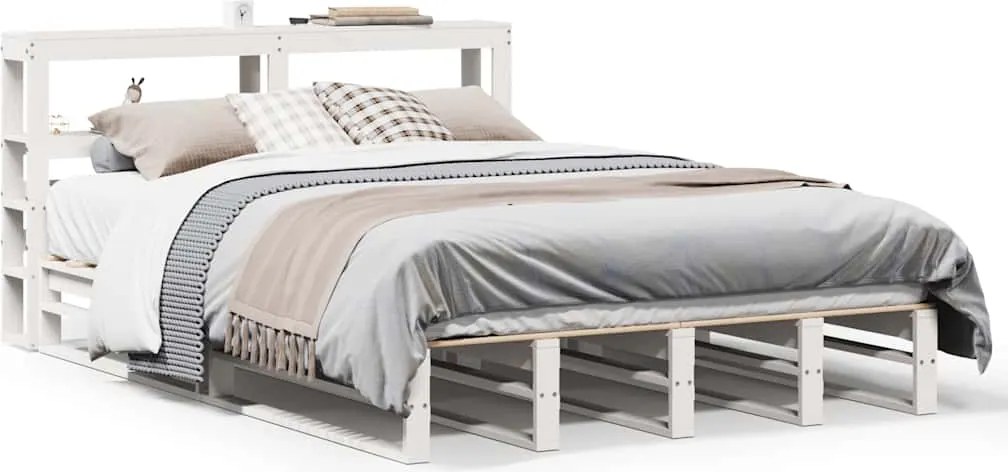 vidaXL fehér tömör fenyőfa ágy matrac nélkül 120 x 200 cm