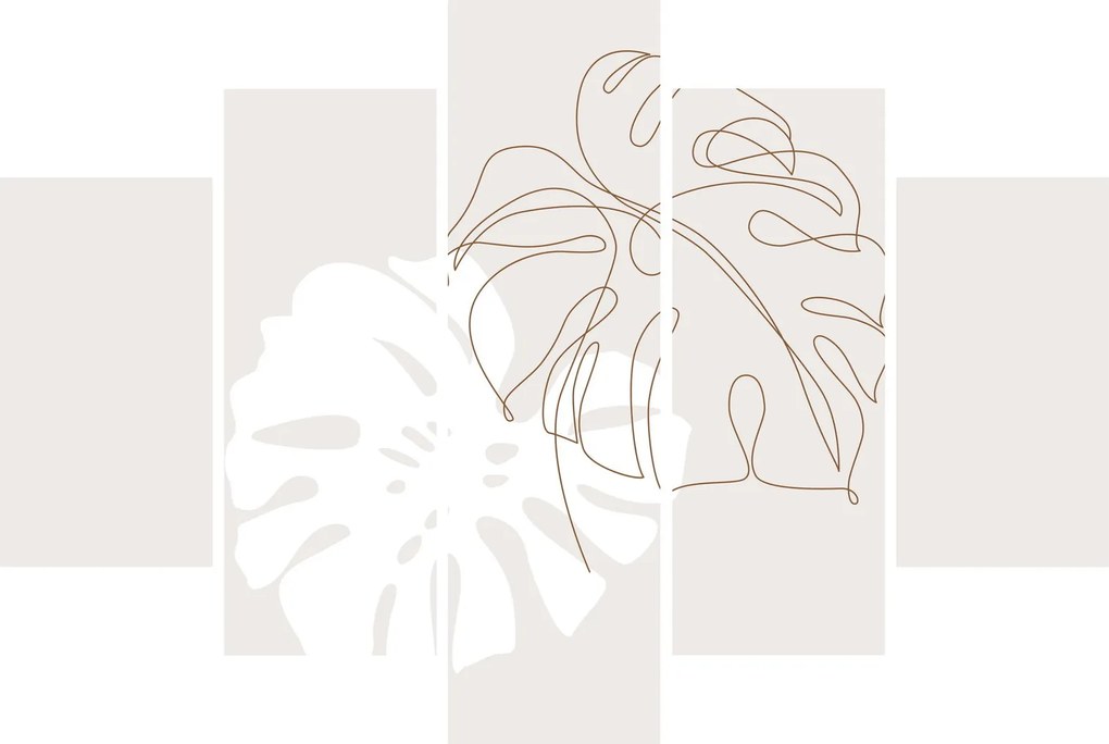 Kép - Line art monstera N⁰2 (150x105 cm)