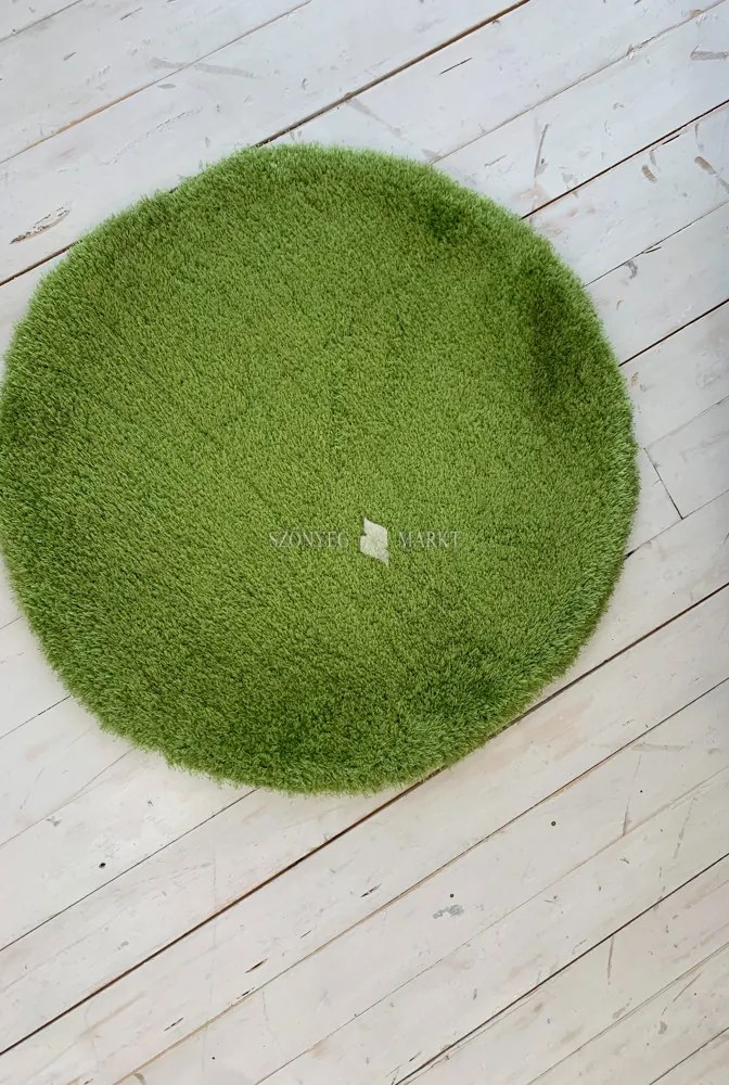 Puffy shaggy kerek szőnyeg Zöld (Green) 100x100