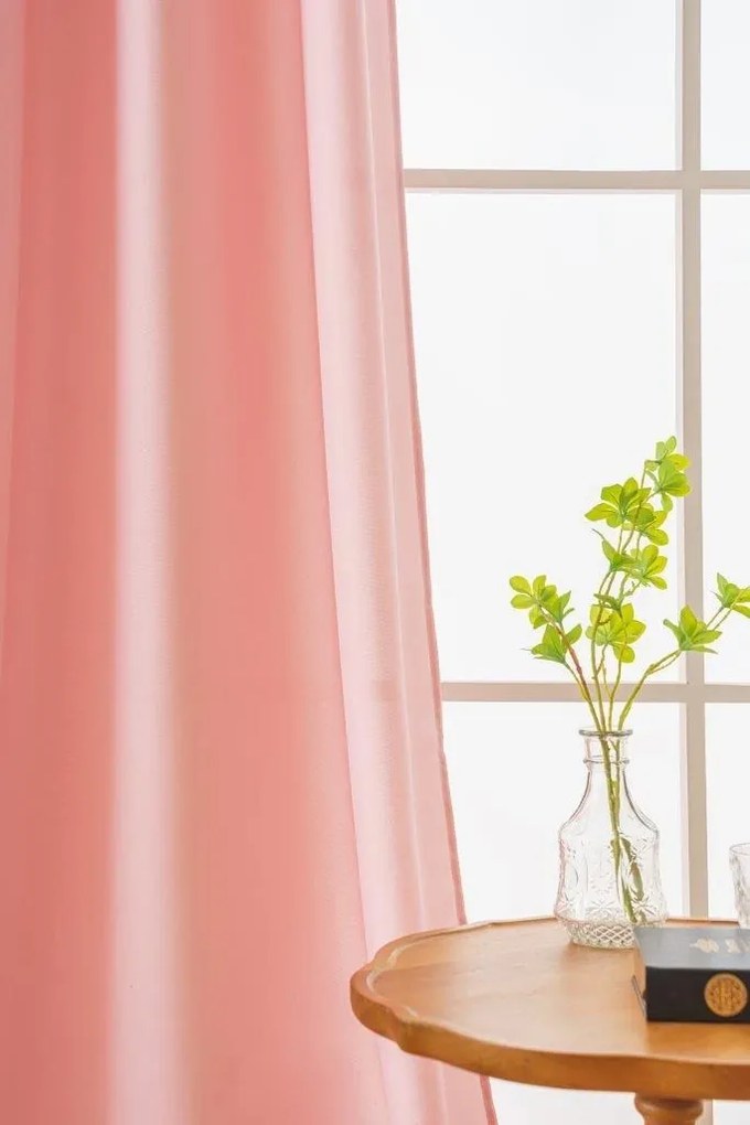 Függöny OXFORD LIGHT 140x250 cm, rózsaszín Felfüggesztés: Fém gyűrűk