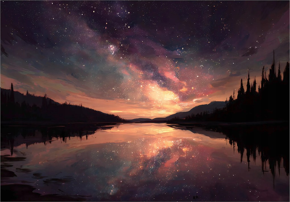 Fotótapéta Tó Erdő Természet Hálószoba Nappali Tapéta Flizelina 150x105