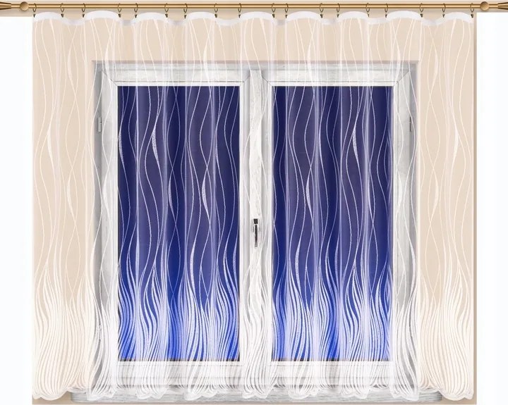 Mg Függöny jacquard 4073 Fehér 320X160 kész G szalaggal