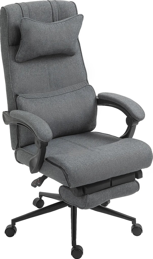 Vinsetto Ergonomikus és Párnázott Irodai Szék Állítható Magassággal, Tanulmányi Szék Karfákkal, Fejtámlával, Lábpihenővel és 5 Kerekekkel, 66x69x115-1