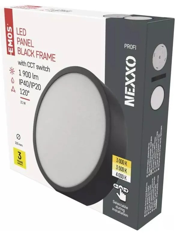 Matt fekete LED mennyezeti lámpa Nexxo – EMOS