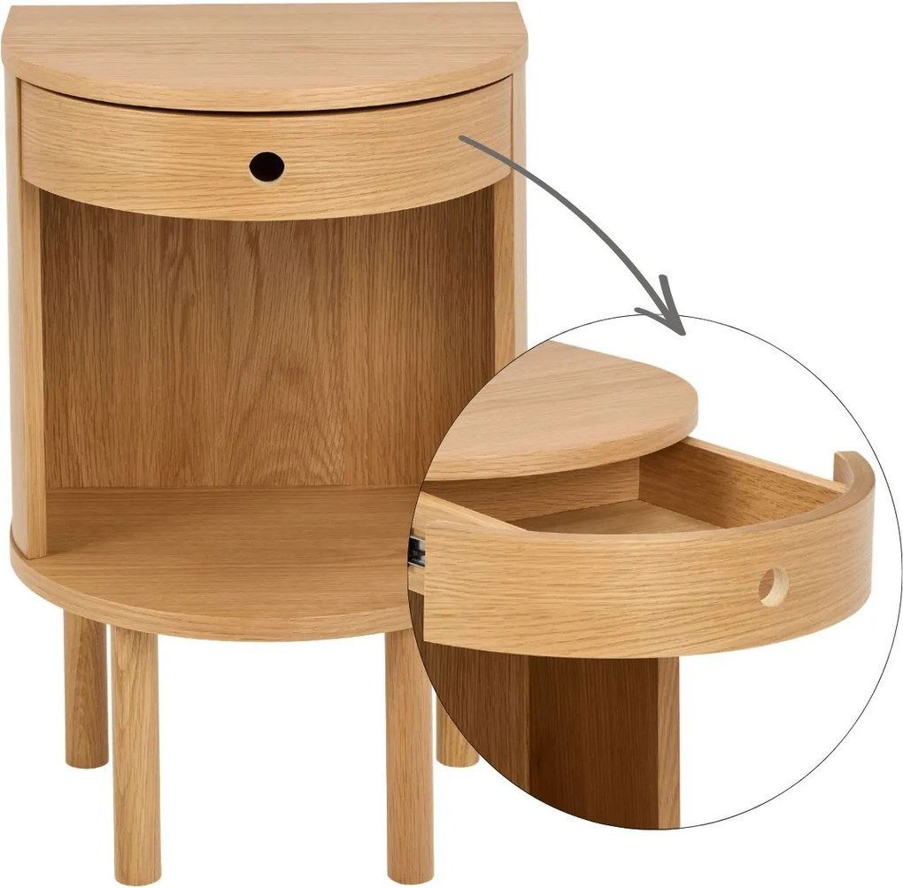 Éjjeliszekrény Keskeny Fiókkal bézs éjjeli asztal klasszikus hálószobába