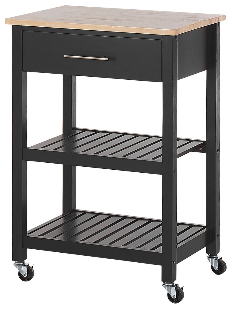 Divatos Fekete Zsúrkocsi HIUMA Beliani