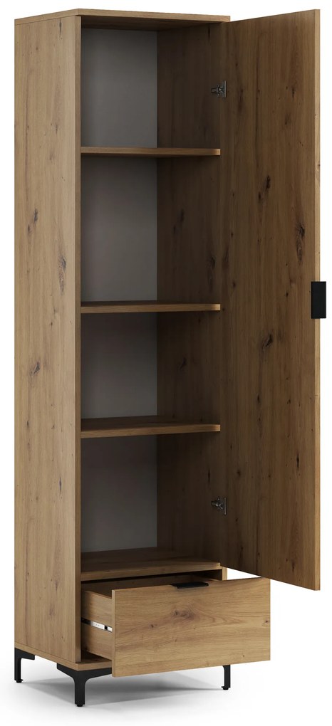 Mazzoni LANA SZ-50 szekrény Artisan Tölgy - 1 AJTÓS FIÓKOS RUHÁSSZEKRÉNY