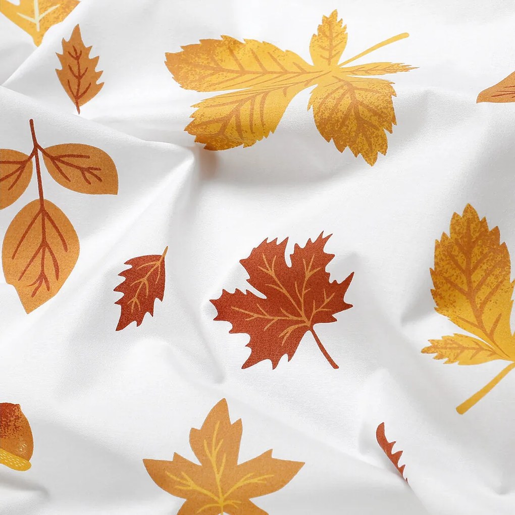 Goldea pamut ágyneműhuzat duo - őszi levelek, barna színű hátoldal 140 x 200 és 70 x 90 cm