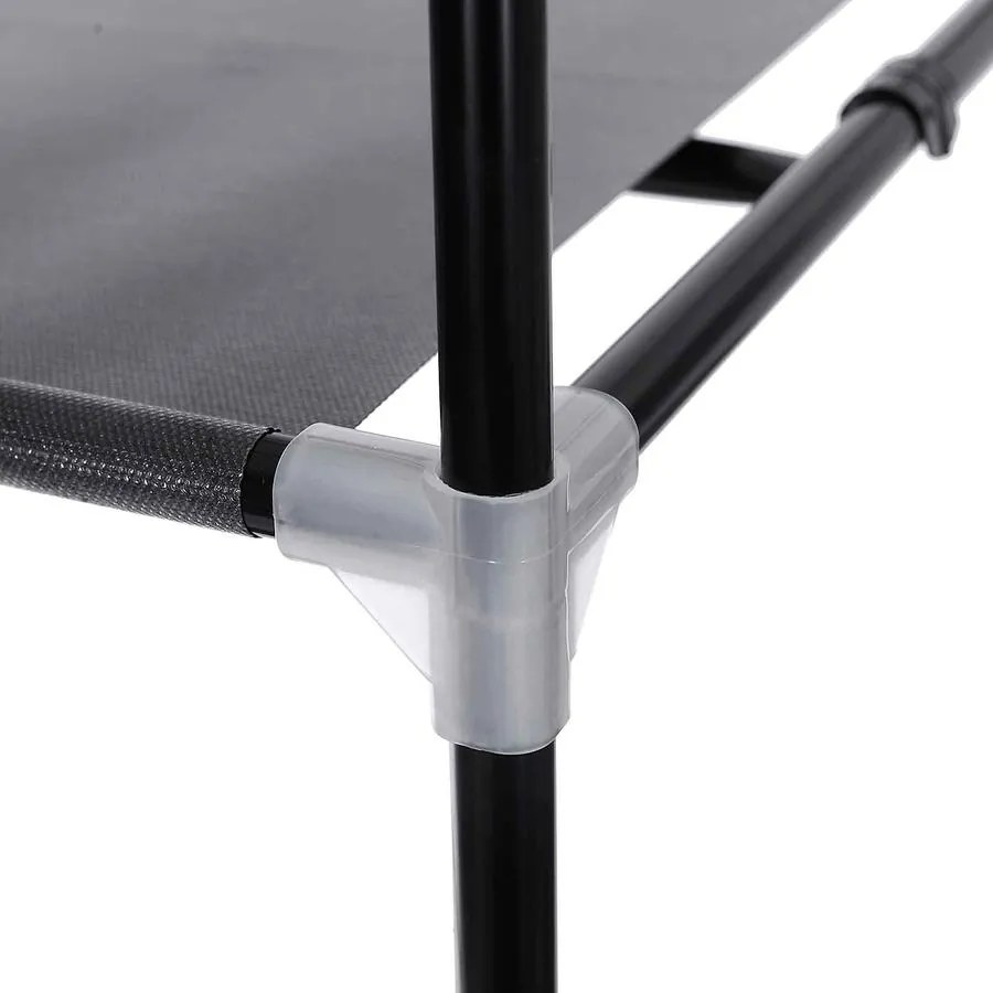 Összecsukható szövet ruhásszekrény, mobil gardrób, 75 x 45 x 160cm, fekete