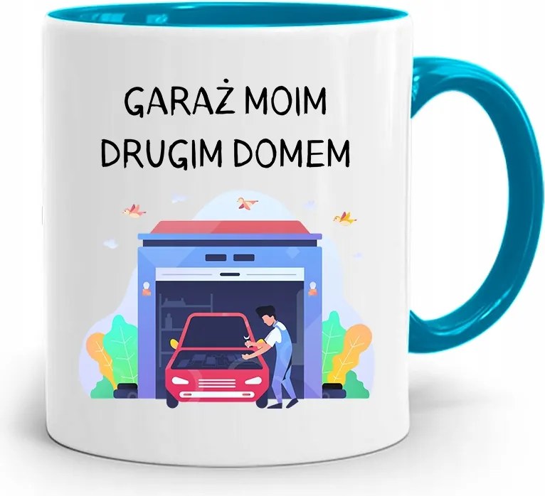 Kék Bögre Mechanika Garázs A Második Házamban fényképes nyomtatással