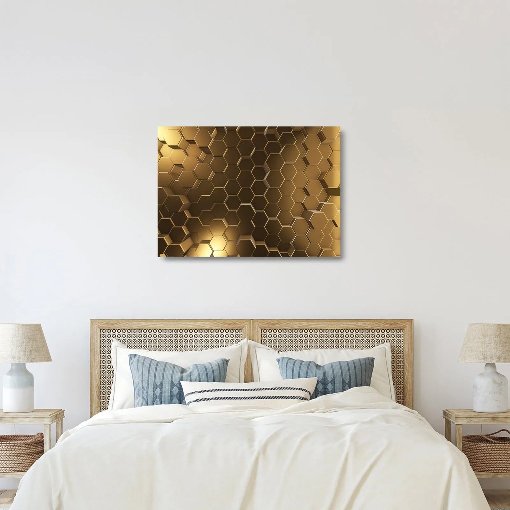 Kép - arany hatszög (üvegen) (70x50 cm)