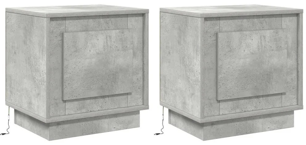 LED világítással ellátott éjjeli szekrények 2 db Betongrád 44x34,5x45 cm