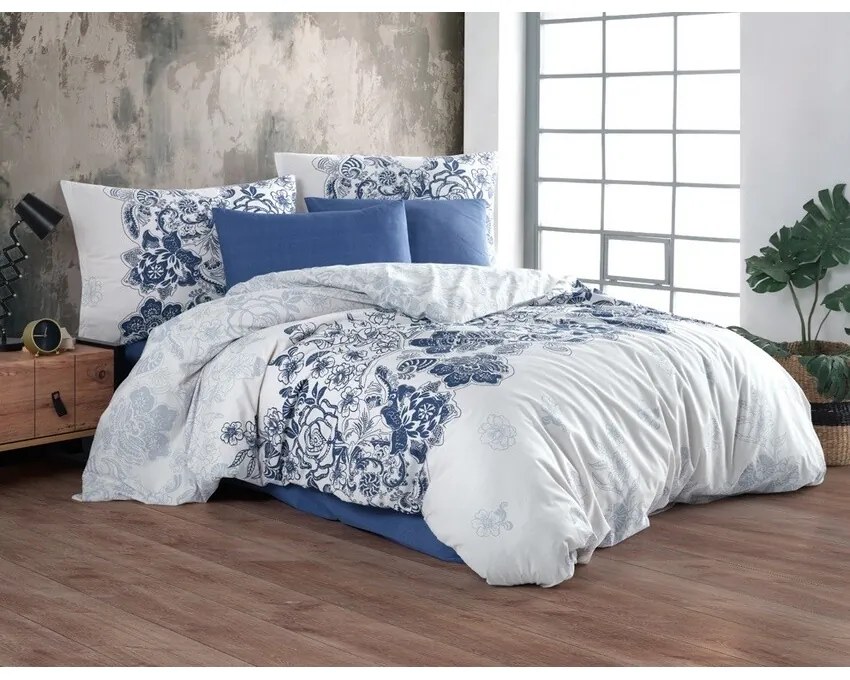 BedTex Pamut ágynemét Armina kék, 220 x 200 cm, 2db 70 x 90 cm, 220 x 200 cm, 2 db 70 x 90 cm