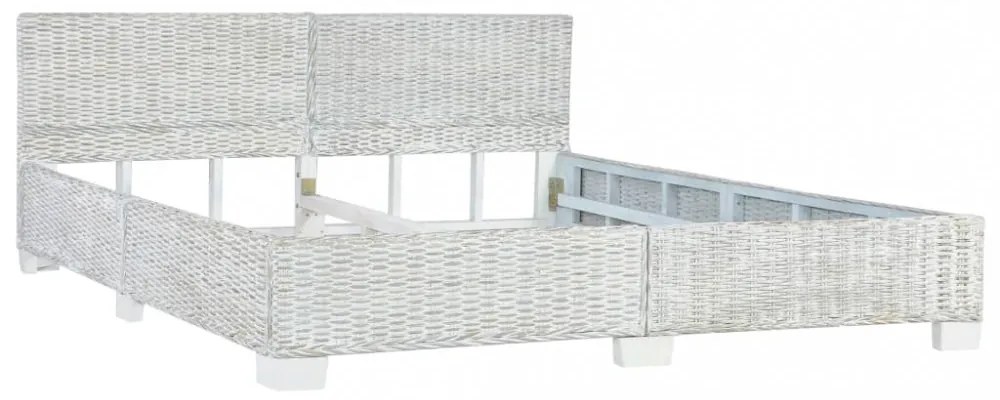 szürke természetes rattan ágykeret 180 x 200 cm