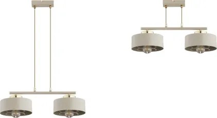 Brilagi - Kábeles csillár SPRING 2xE27/60W/230V bézs/arany
