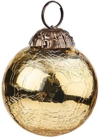 HANG ON üveggömb karácsonyfadísz repedezett arany, Ø 6 cm