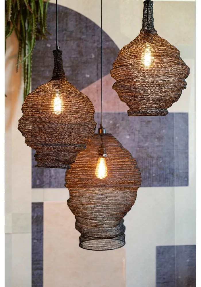 Lena fekete függőlámpa, ø 48 cm - White Label