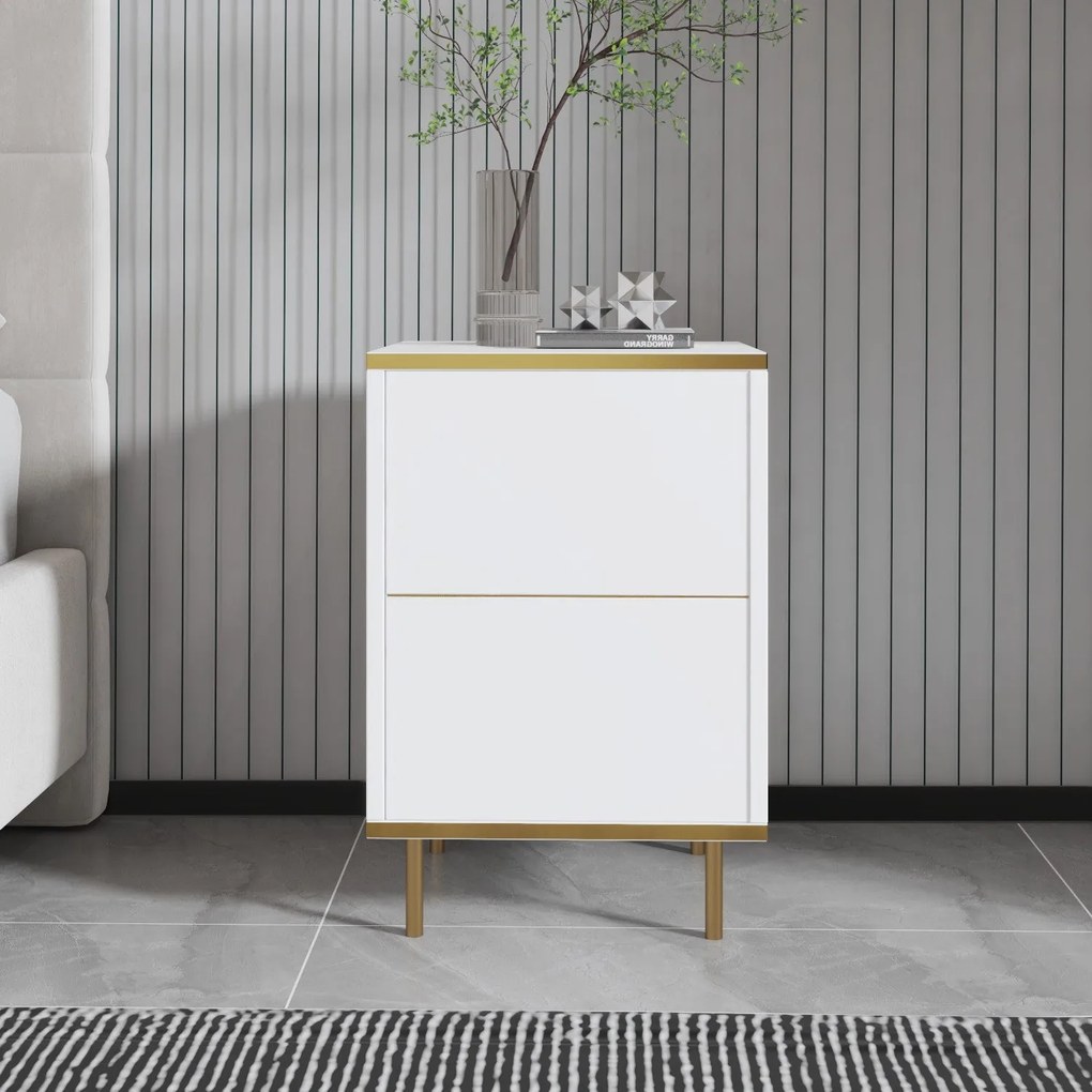 Éjjeliszekrény Imaj - White, Gold