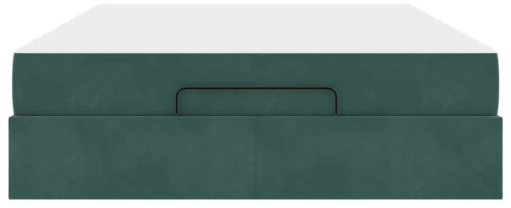 Ágykeret Sötétzöld 160 x 200 cm Bársony