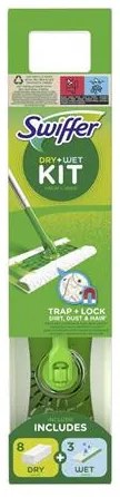 Kezdőkészlet, felmosó, nedves- és száraz utántöltővel, SWIFFER Sweeper (KHT1246)