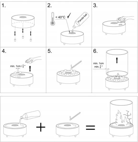 Planika Chantico Glassfire - BIO kandalló 36,1x25,1 cm 2,5kW