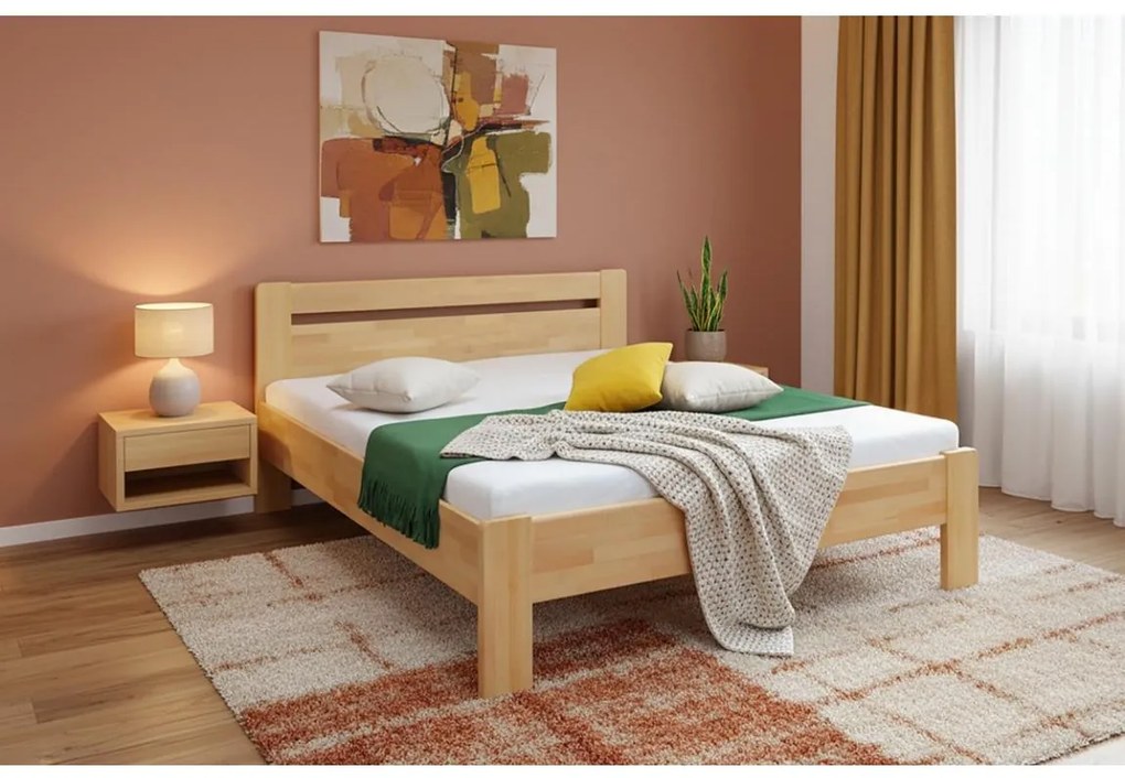 Kétszemélyes masszív ágy AMARA 180x200 cm bükk