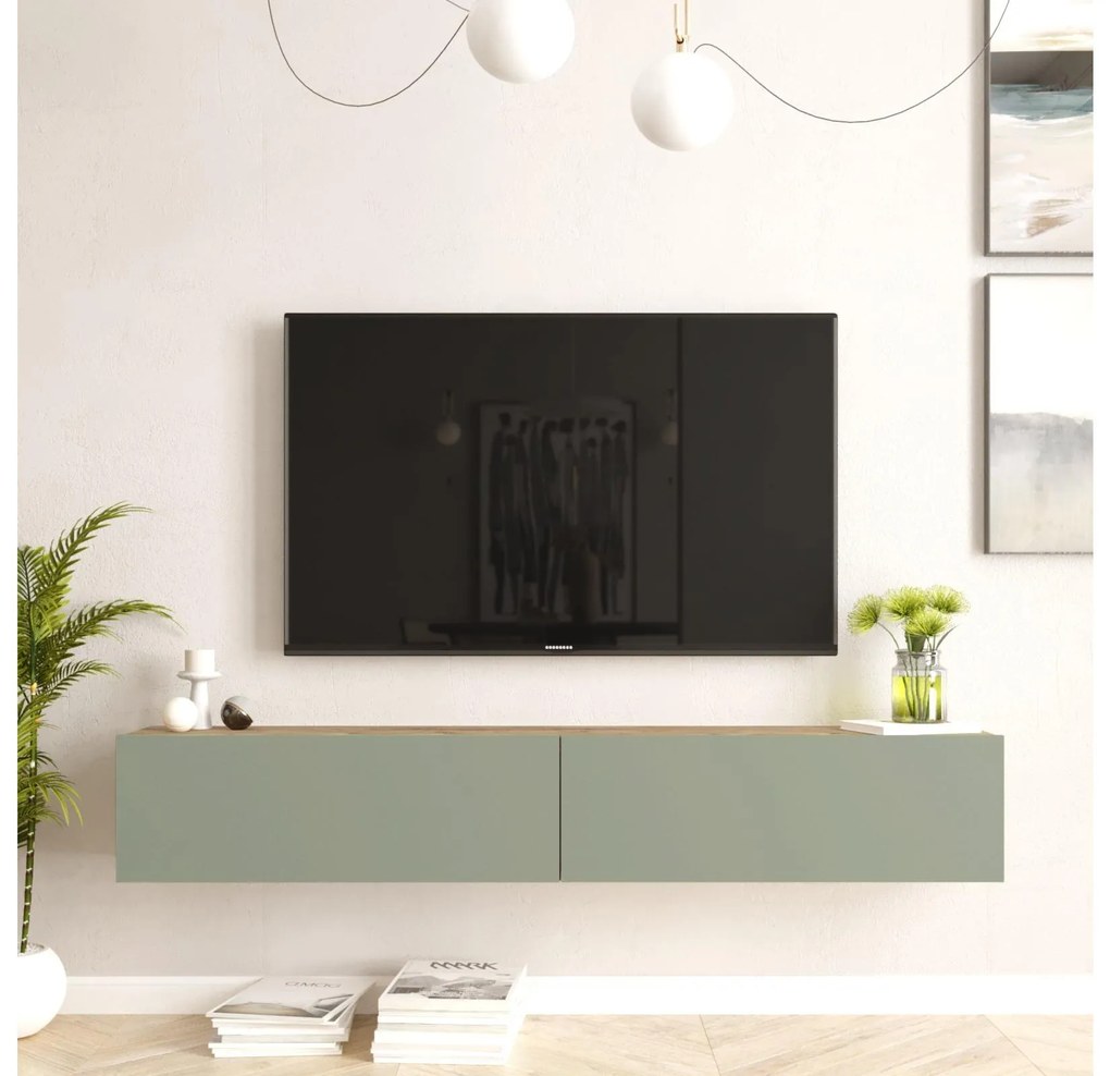TV asztal/Szekrény France 8 (atlanti fenyő + zöld) . 1102149