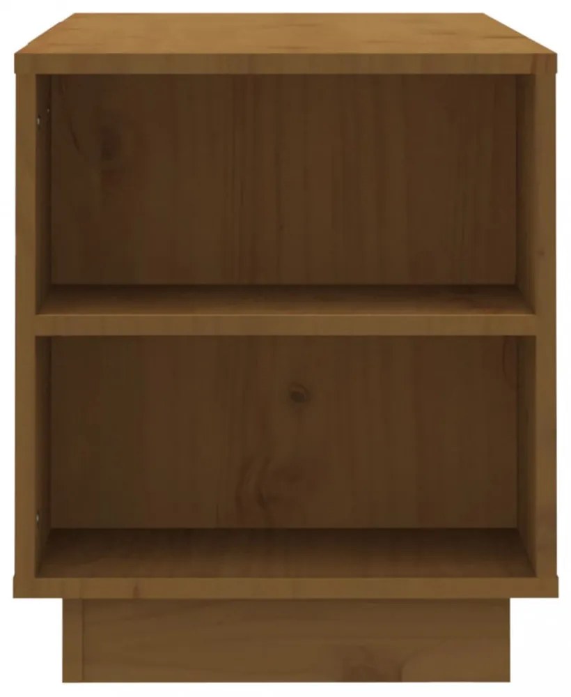 mézbarna tömör fenyőfa TV-szekrény 110 x 35 x 40,5 cm