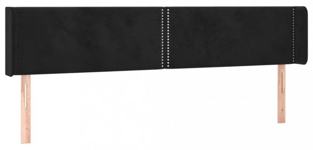 fekete bársony LED-es fejtámla 163 x 16 x 78/88 cm