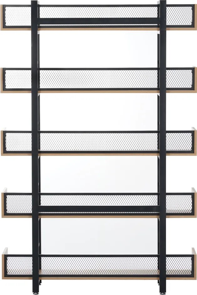 5 polcos polcállvány, tölgy/fekete, KILIS NEW TYP 2