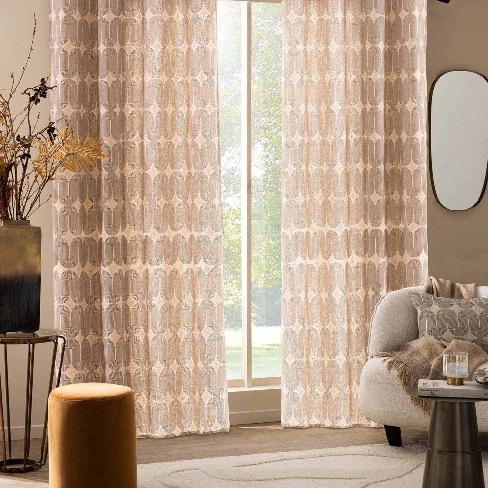 Fekete-bézs függöny 140x240 cm Ondine – douceur d'intérieur