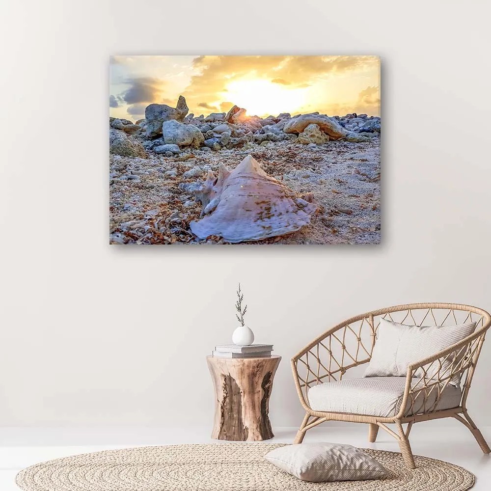 Gario Vászonkép Kagyló és kövek Méret: 90 x 60 cm