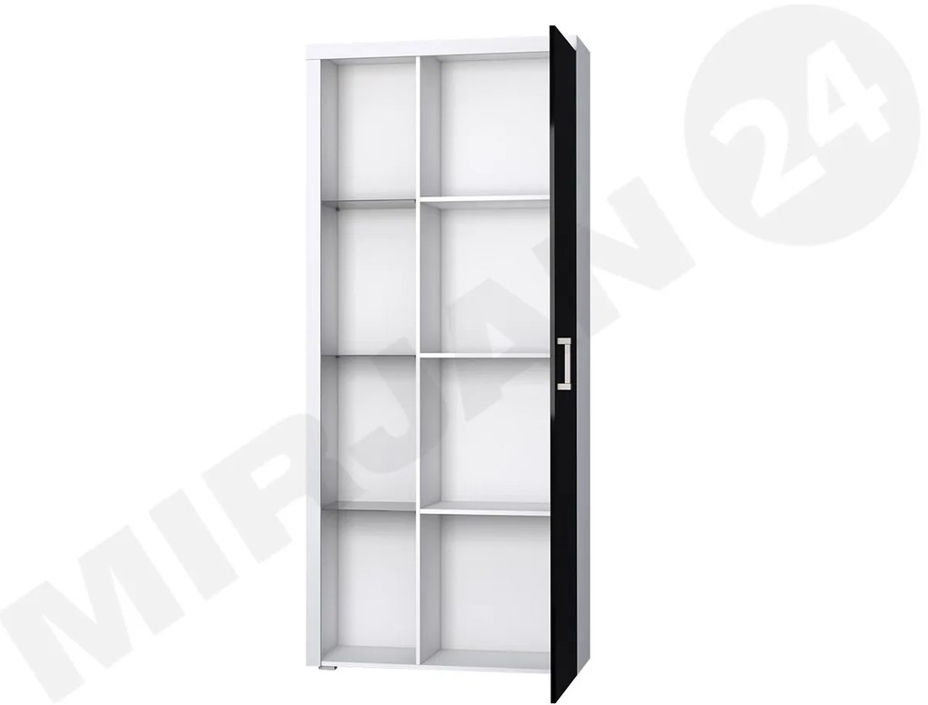 Polcos szekrény Magnolia MA2 (fehér + fényes fekete) (kék LED világítás). 1058278