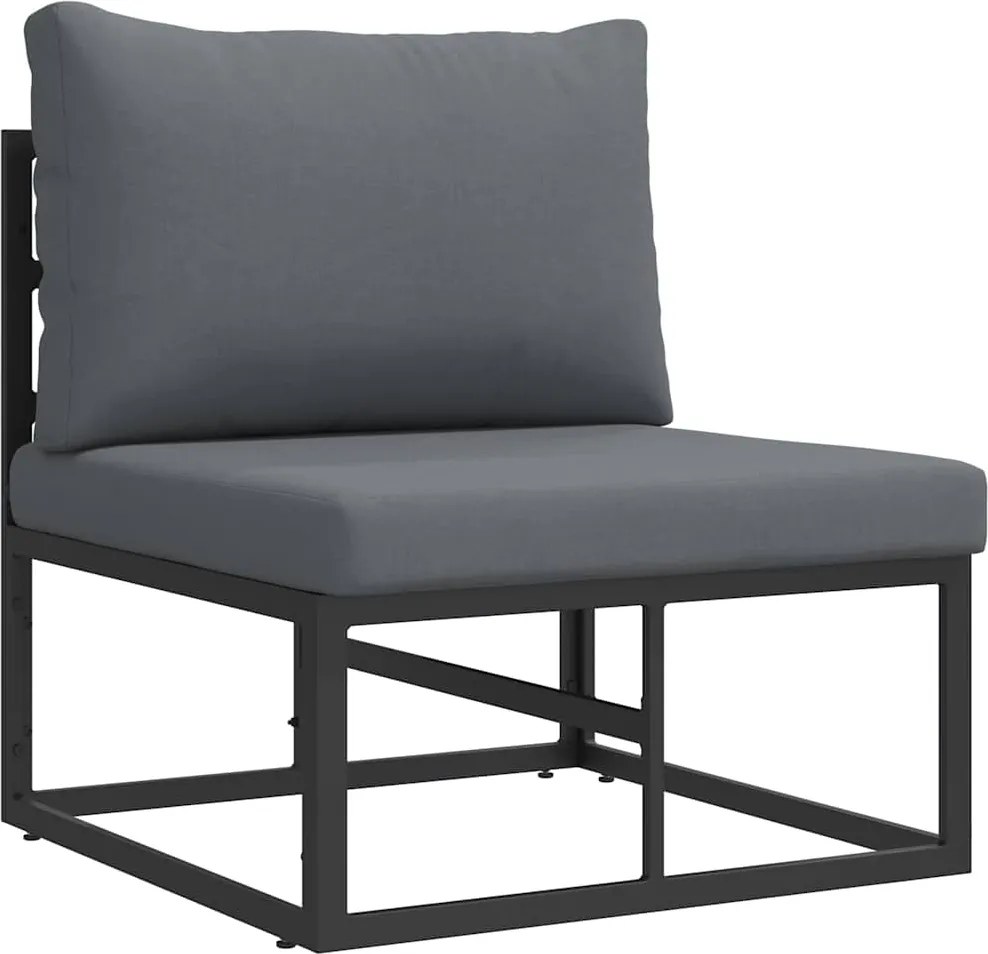 vidaXL Kültéri Bútor párnával Fekete és Antracit 70 x 71,5 x 71 cm Fém