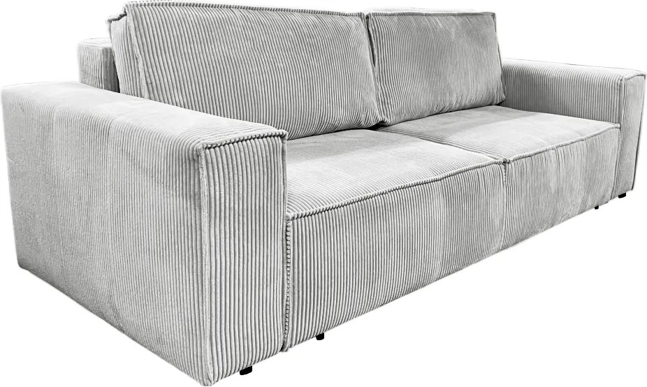 Kihúzható heverő, világosszürke, HARPERA BIG SOFA