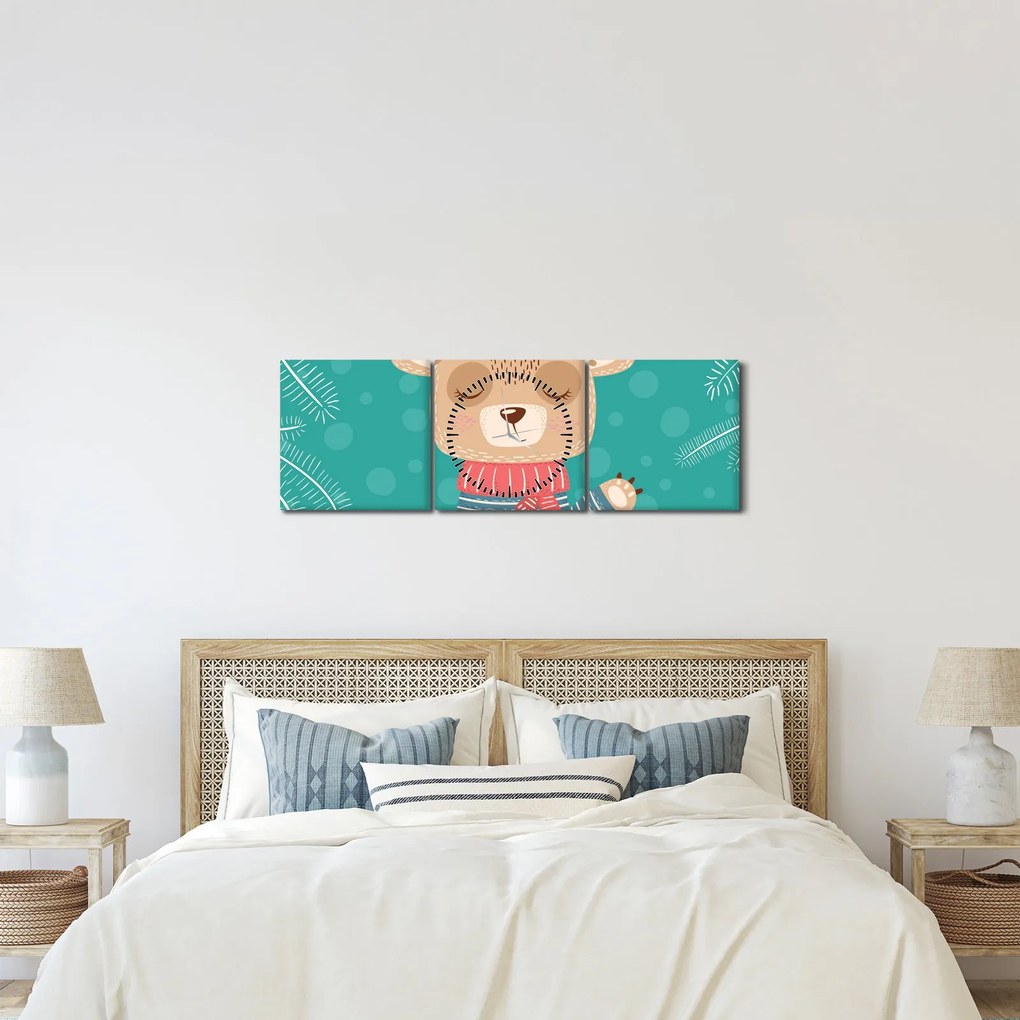 Kép - Integető mackó (órával) (90x30 cm)