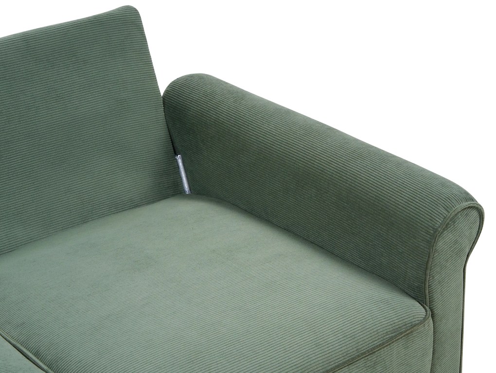 Háromszemélyes sötétzöld kordbársony kanapé RONNEBY Beliani