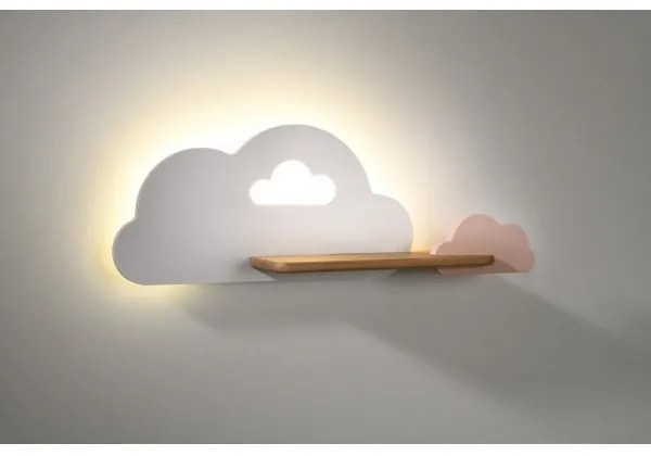 LED gyerekszoba fali lámpa polccal CLOUD LED/5W/230V fehér/rózsaszín
