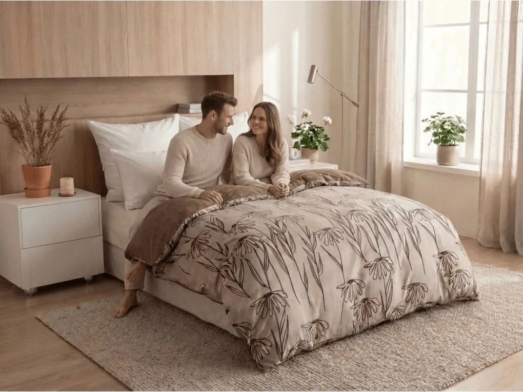 Mikroflanel ágyneműhuzat MINARO bézs Ágyneműhuzat mérete: 70 x 90 cm | 140 x 200 cm