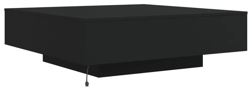 fekete dohányzóasztal LED-lámpákkal 100 x 100 x 31 cm