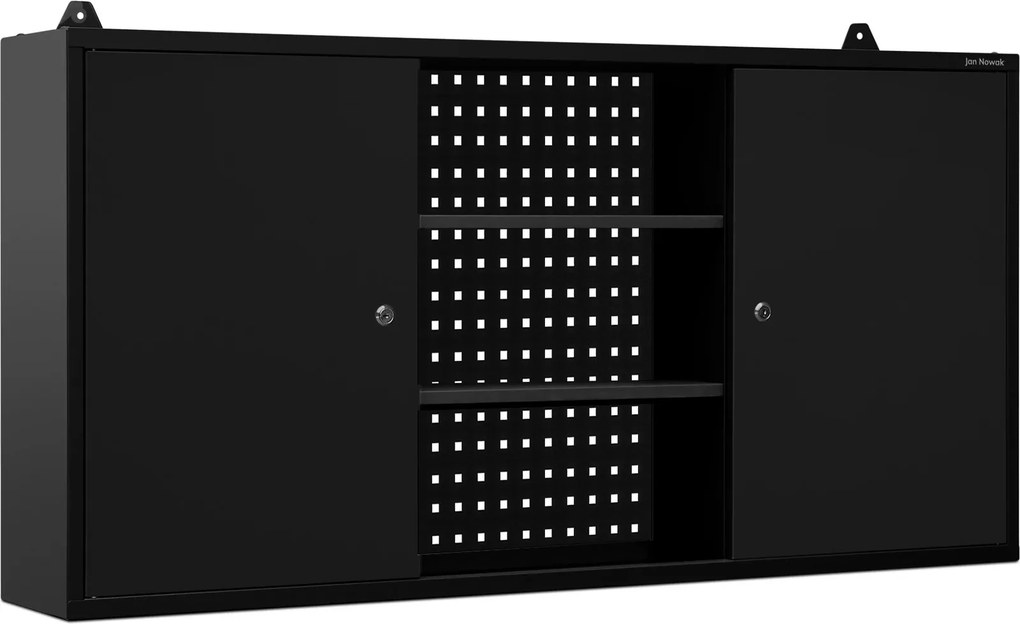 Függesztett műhelyszekrény, fekete, 1200x600x200 mm: BEN All Black