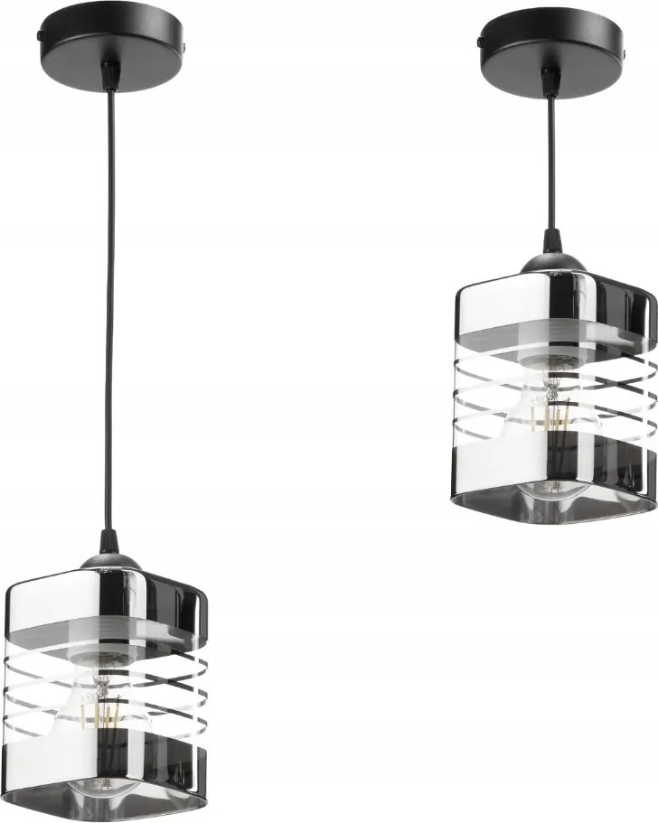 Mennyezeti Függőlámpa Modern Krómozott Üveg Lámpabúra E27